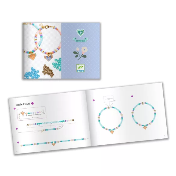 Djeco Design by Sada na výrobu šperkov Párové lietajúce srdcia - Heart Heishi