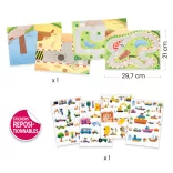 Djeco 3D príbehy s nálepkami Doprava s vozidlami – Lift-up stickers – Vehicles