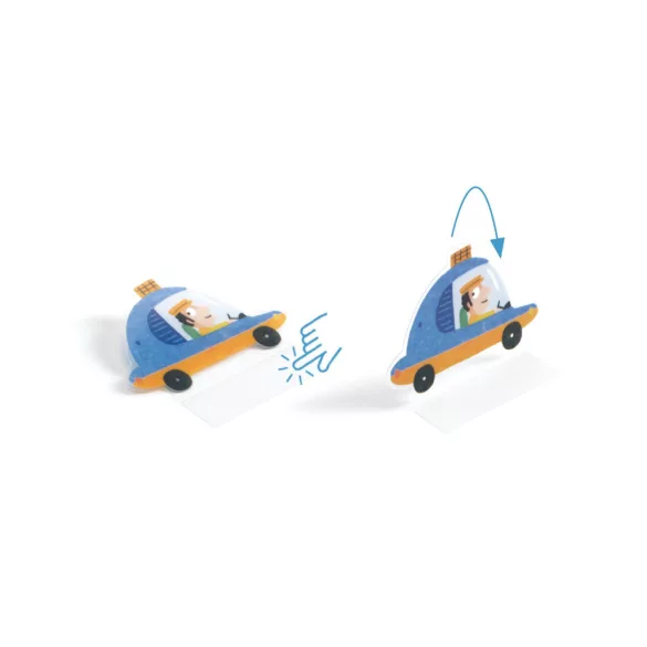 Djeco 3D príbehy s nálepkami Doprava s vozidlami – Lift-up stickers – Vehicles
