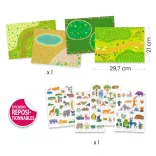 Djeco 3D príbehy s nálepkami – Životné prostredie zvierat – Lift-up stickers – Animals
