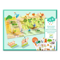   Djeco 3D príbehy s nálepkami Život na vidieku – Lift-up stickers – Farm