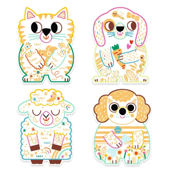 Djeco Design by Meglepetés omaľovánka Domáce zvieratá - Domestic animals