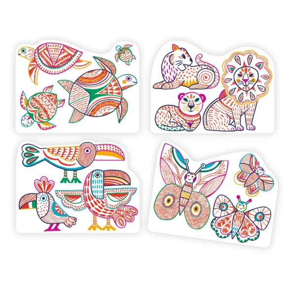 Djeco Design by Meglepetés omaľovánka Divoké zvieratá – Wild families