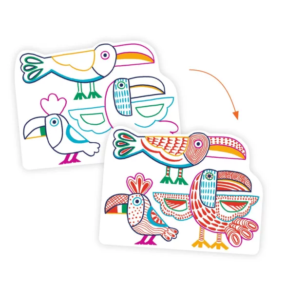 Djeco Design by Meglepetés omaľovánka Divoké zvieratá – Wild families