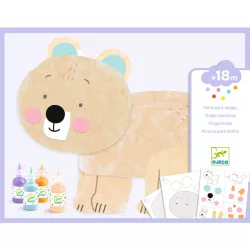   Djeco Maľovanie prstami s nálepkami zvieratiek – Messy fun
