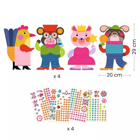 Djeco Design by Kollázs műhely Trblietavé obrázky s reťazami zo strassov – Sparkles