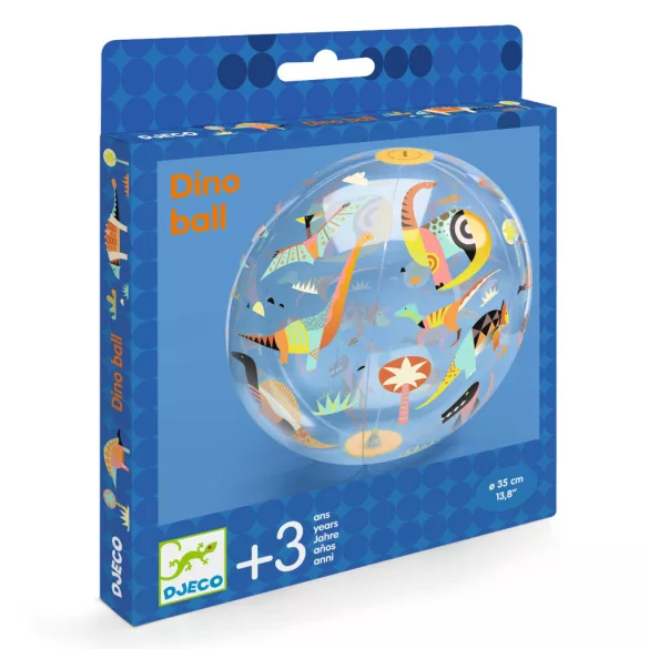 Djeco Nafukovacia lopta ∅ 35 cm Lopta s dinosaurom - Dino ball