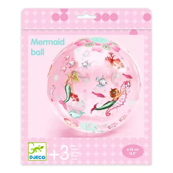 Djeco Nafukovacia lopta ∅ 35 cm Lopta s motívom morskej panny – Mermaid Ball