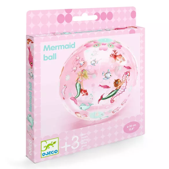 Djeco Nafukovacia lopta ∅ 35 cm Lopta s motívom morskej panny – Mermaid Ball