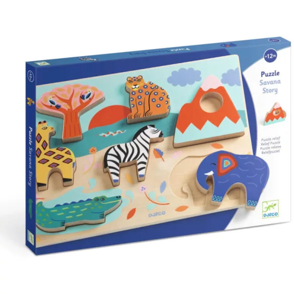 Djeco vkladacie puzzle - Savana Story