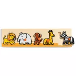Djeco drevené puzzle s úchytkami - Savanna
