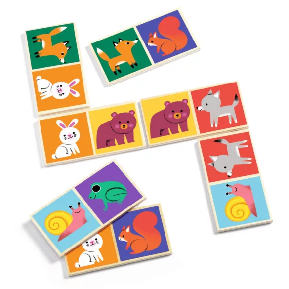 Djeco Domino Jeden k jednému - Domino Wood