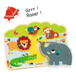 Djeco vkladacie zvukové puzzle na doske - Sound Baobab