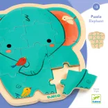 Djeco Drevené puzzle Slon 14 dielov - Puzzlo Elephant