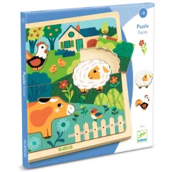 Djeco Vkladacie tvary Zvieratká na farme - Puzzlo farm