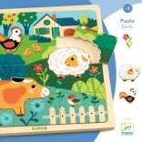 Djeco Vkladacie tvary Zvieratká na farme - Puzzlo farm
