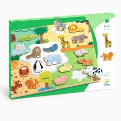 Djeco Vkladacie hračky Zvieracie tvary - Puzzlo Animo