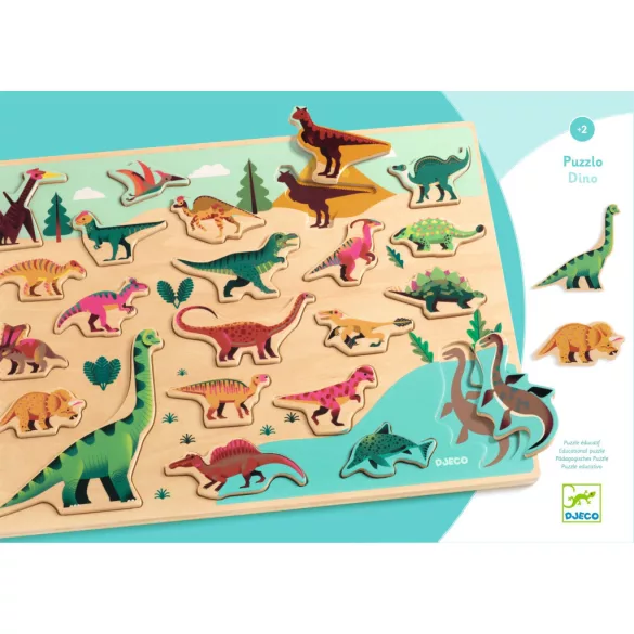 Djeco Skladacie tvary Farebné dinosaury - Puzzlo Dino