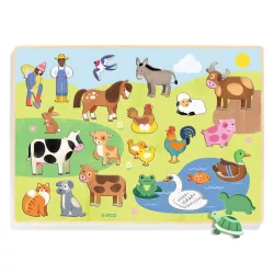 Djeco Skladacie puzzle na farme - Puzzlo FarmAnimo