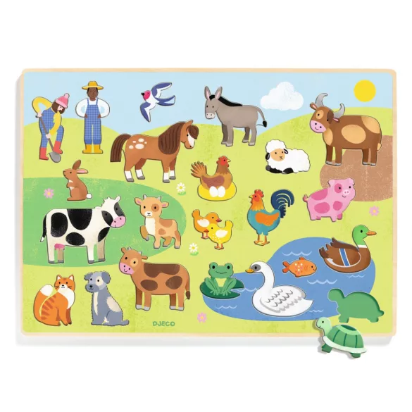 Djeco Skladacie puzzle na farme - Puzzlo FarmAnimo