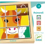 Djeco Kockové skladačky s otáčaním zvieratiek – Animoroll