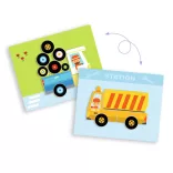 Djeco Magnetické skladačky Variácie 12 vozidiel – Inzebox Vehicles