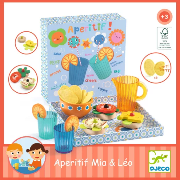 Djeco Rolová hra Jedlo a pitie – Mia & Leo aperitív