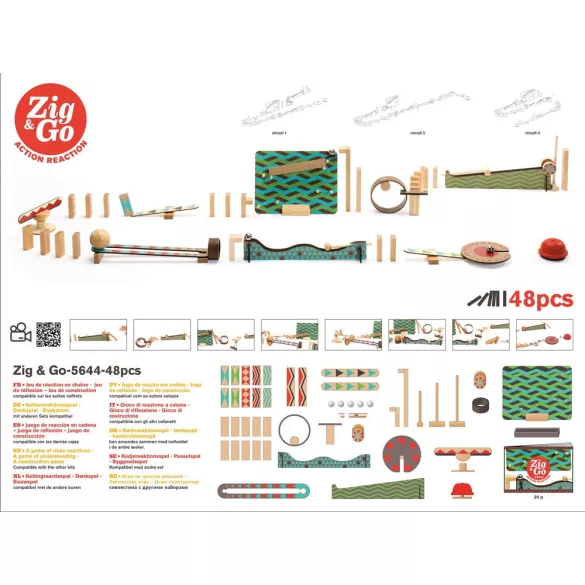 Djeco dominová dráha 48 ks - Zig & Go