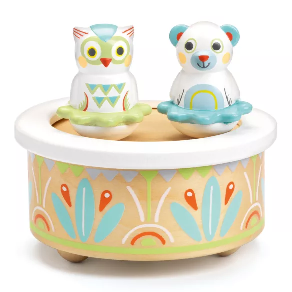 Djeco Hudobná skrinka s pohyblivými figúrkami Medvedík a sova - BabyMusic