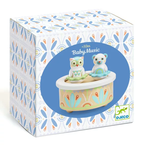 Djeco Hudobná skrinka s pohyblivými figúrkami Medvedík a sova - BabyMusic