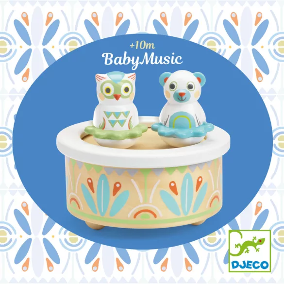 Djeco Hudobná skrinka s pohyblivými figúrkami Medvedík a sova - BabyMusic