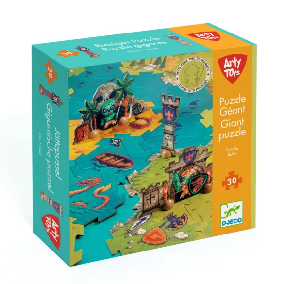 Djeco Arty Toys Obrie puzzle Svet pirátov 30 dielov - Giant puzzle-Battle