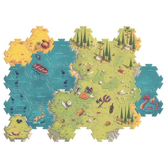 Djeco Arty Toys Obrie puzzle Svet pirátov 30 dielov - Giant puzzle-Battle