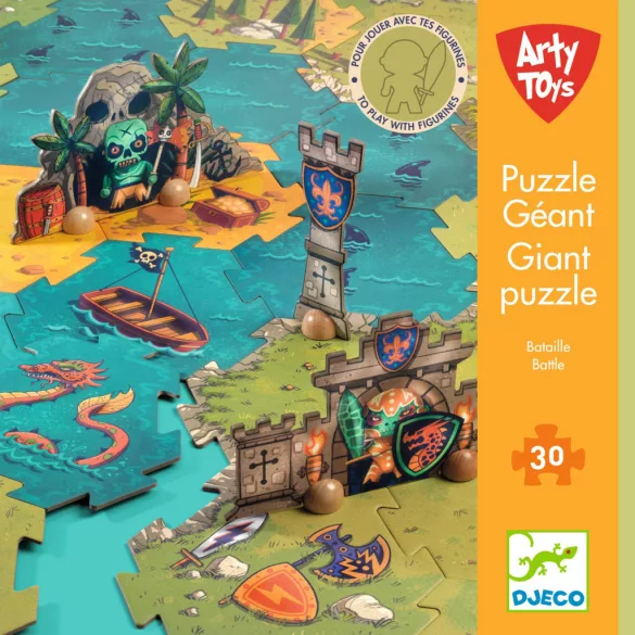 Djeco Arty Toys Obrie puzzle Svet pirátov 30 dielov - Giant puzzle-Battle
