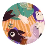 Djeco Obrie puzzle Pio, malý kúzelník, 36 dielov – Pio the magician