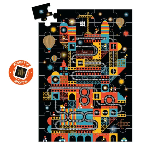 Djeco Optické puzzle, Mestský ruch, 100 dielov