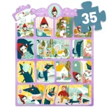 Djeco Rozprávkové puzzle Červená čiapočka a vlk, 35 dielov – Little Red Riding Hood