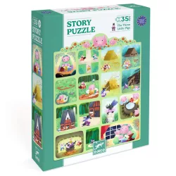   Djeco Rozprávkové puzzle Tri malé prasiatka 35 dielov - The Three Little Pigs