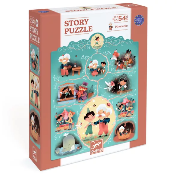 Djeco Rozprávkové puzzle Pinokio 54 dielov - Pinocchio