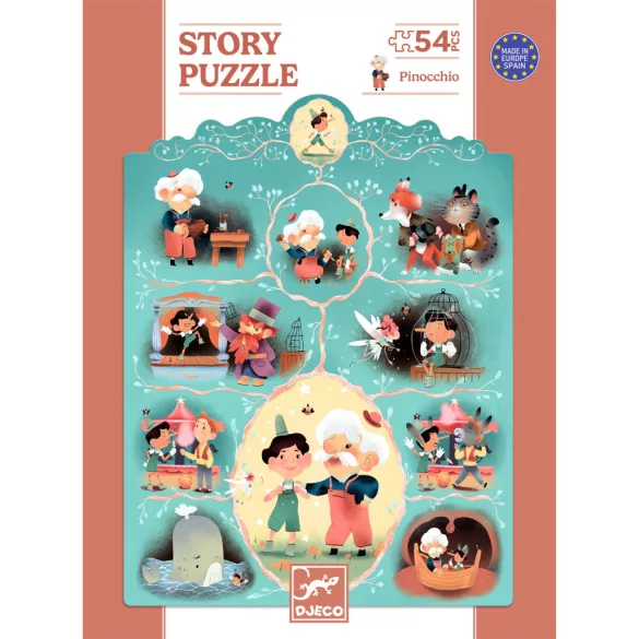 Djeco Rozprávkové puzzle Pinokio 54 dielov - Pinocchio