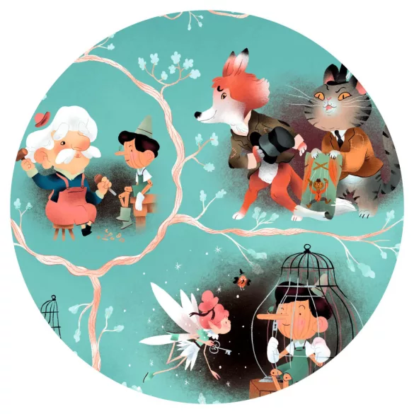 Djeco Rozprávkové puzzle Pinokio 54 dielov - Pinocchio