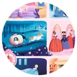 Djeco Rozprávkové puzzle Popoluška 54 dielov - Cinderella
