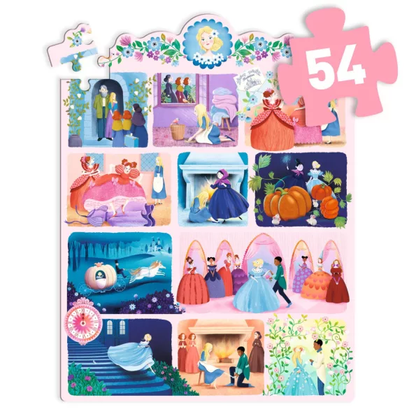 Djeco Rozprávkové puzzle Popoluška 54 dielov - Cinderella