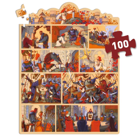 Djeco Rozprávkové puzzle Kráľ Artuš 100 dielov - The King Arthur