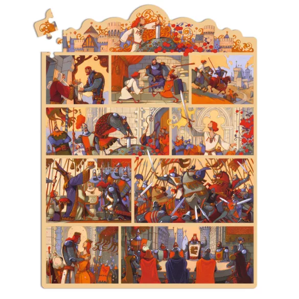 Djeco Rozprávkové puzzle Kráľ Artuš 100 dielov - The King Arthur
