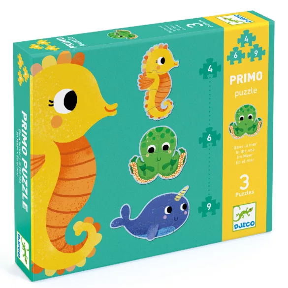 Djeco Primo puzzle V mori, 4, 6, 9 ks - In the sea