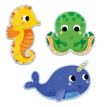 Djeco Primo puzzle V mori, 4, 6, 9 ks - In the sea