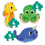 Djeco Primo puzzle V mori, 4, 6, 9 ks - In the sea
