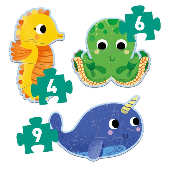Djeco Primo puzzle V mori, 4, 6, 9 ks - In the sea