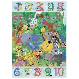Djeco Puzzle na pozorovanie v džungli od 1 do 10, 54 dielov – 1 až 10, Džungľa